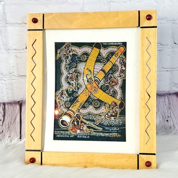 90s Australian Authentic Aboriginal Canvas Art Corroboree Danny Eastwood Framed - Picture 16 of 17